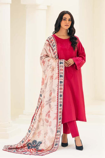 3 piece red shalwaar kameez